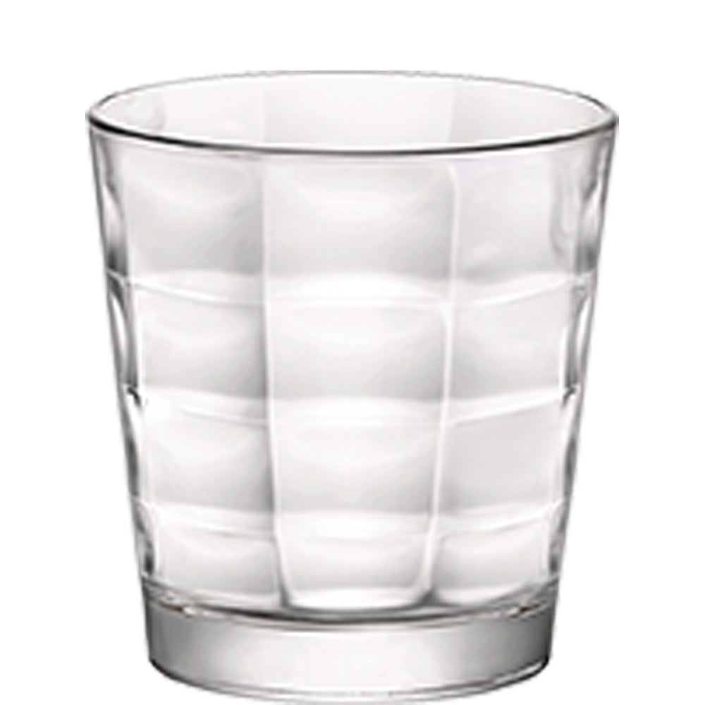 Leeres Trinkglas mit Muster.