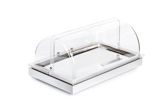 Buffet-Vitrine mit Klappdeckel.