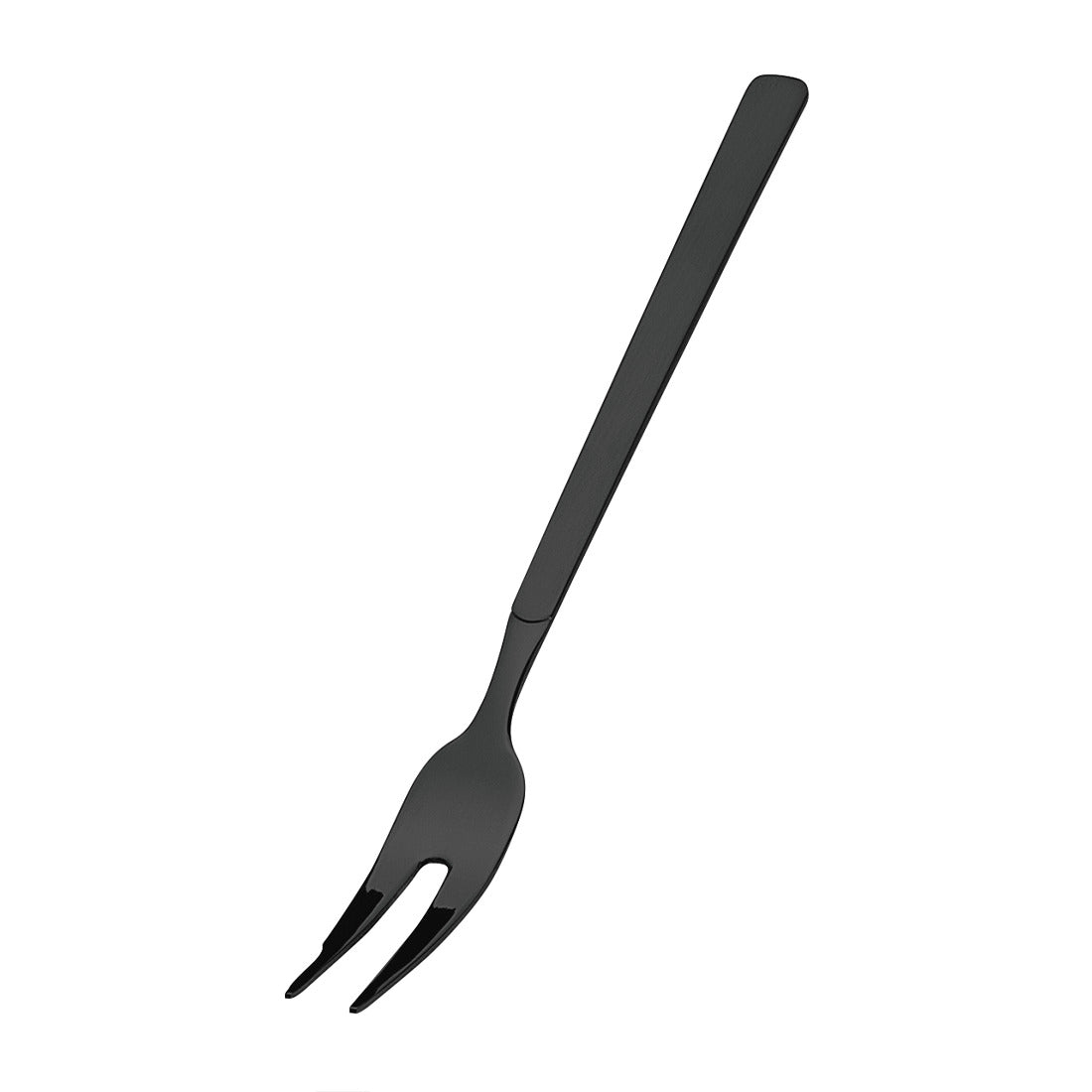 Schwarze Gabel mit zwei Zinken.