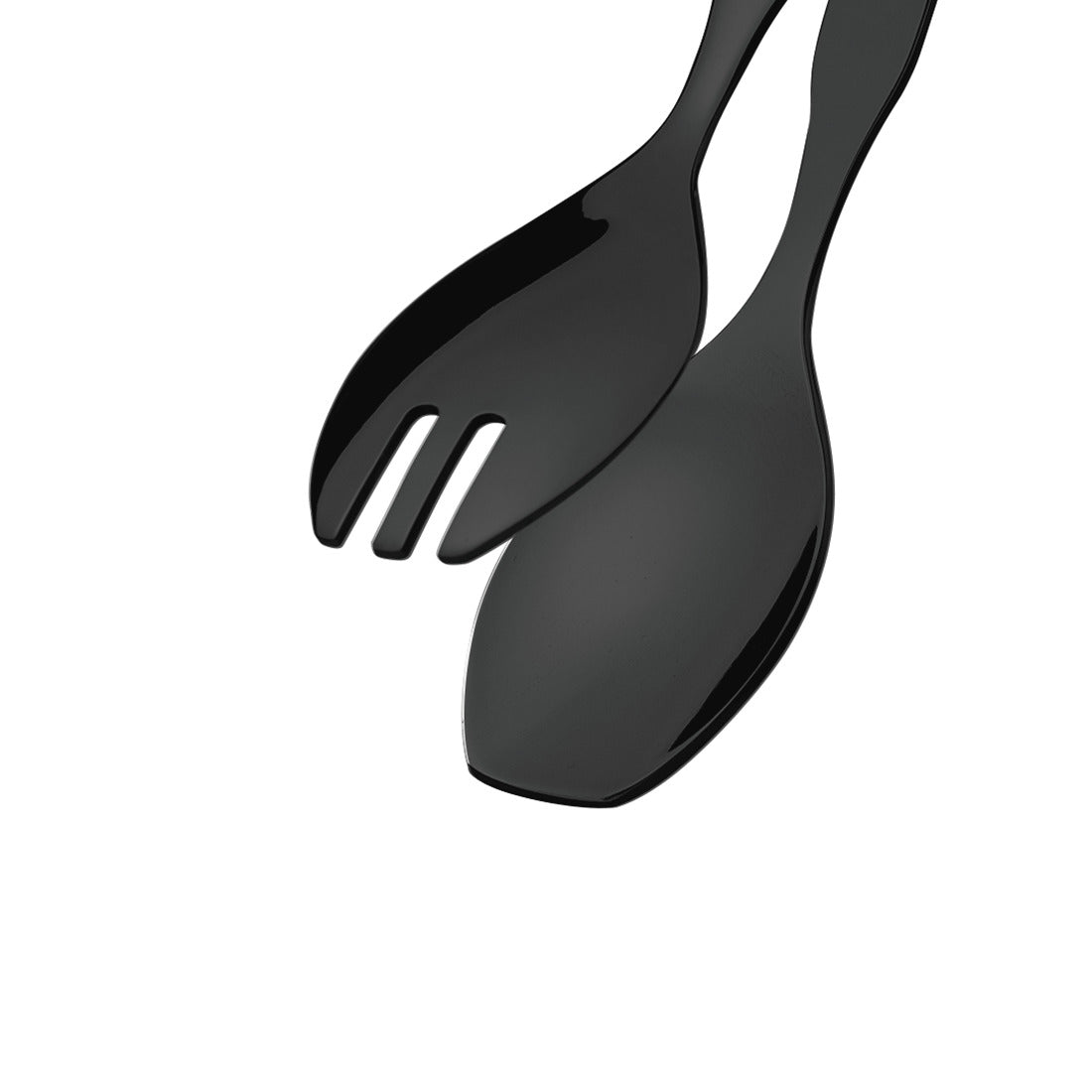 Schwarze Servierzange aus Metall.