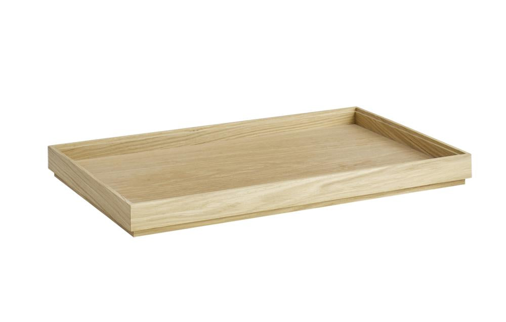 Holztablett rechteckig, schlicht, leer.
