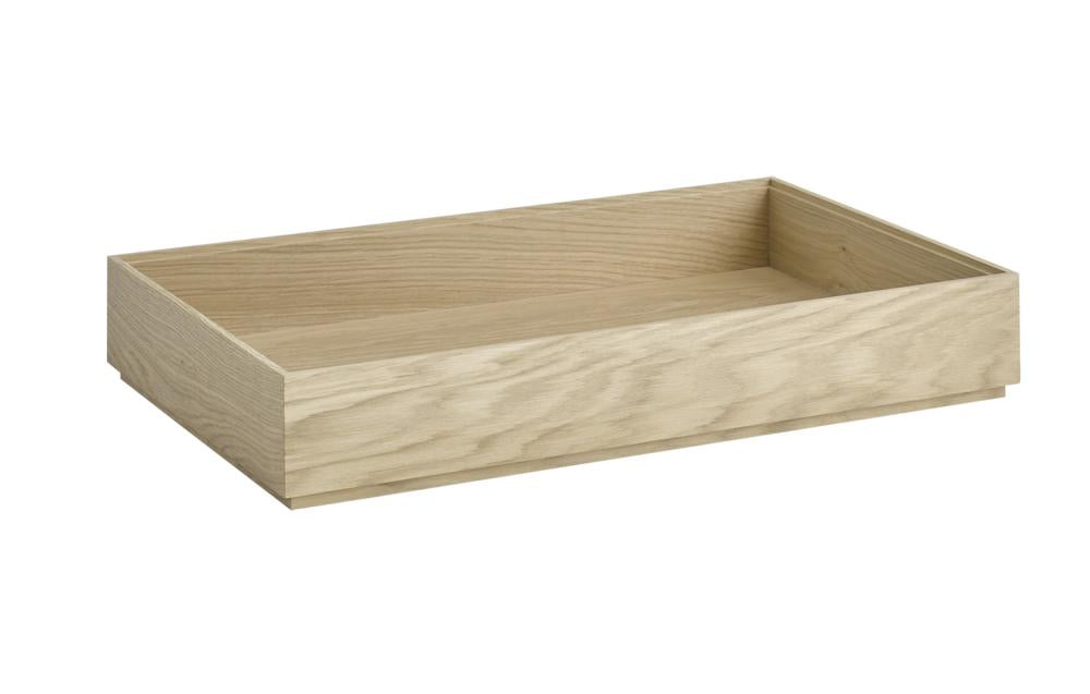 Holztablett rechteckig, naturfarben, leer.