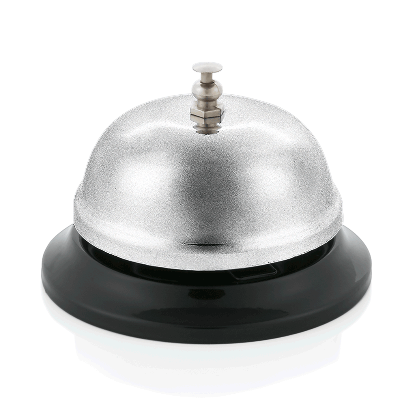 Glocke auf schwarzem Sockel.