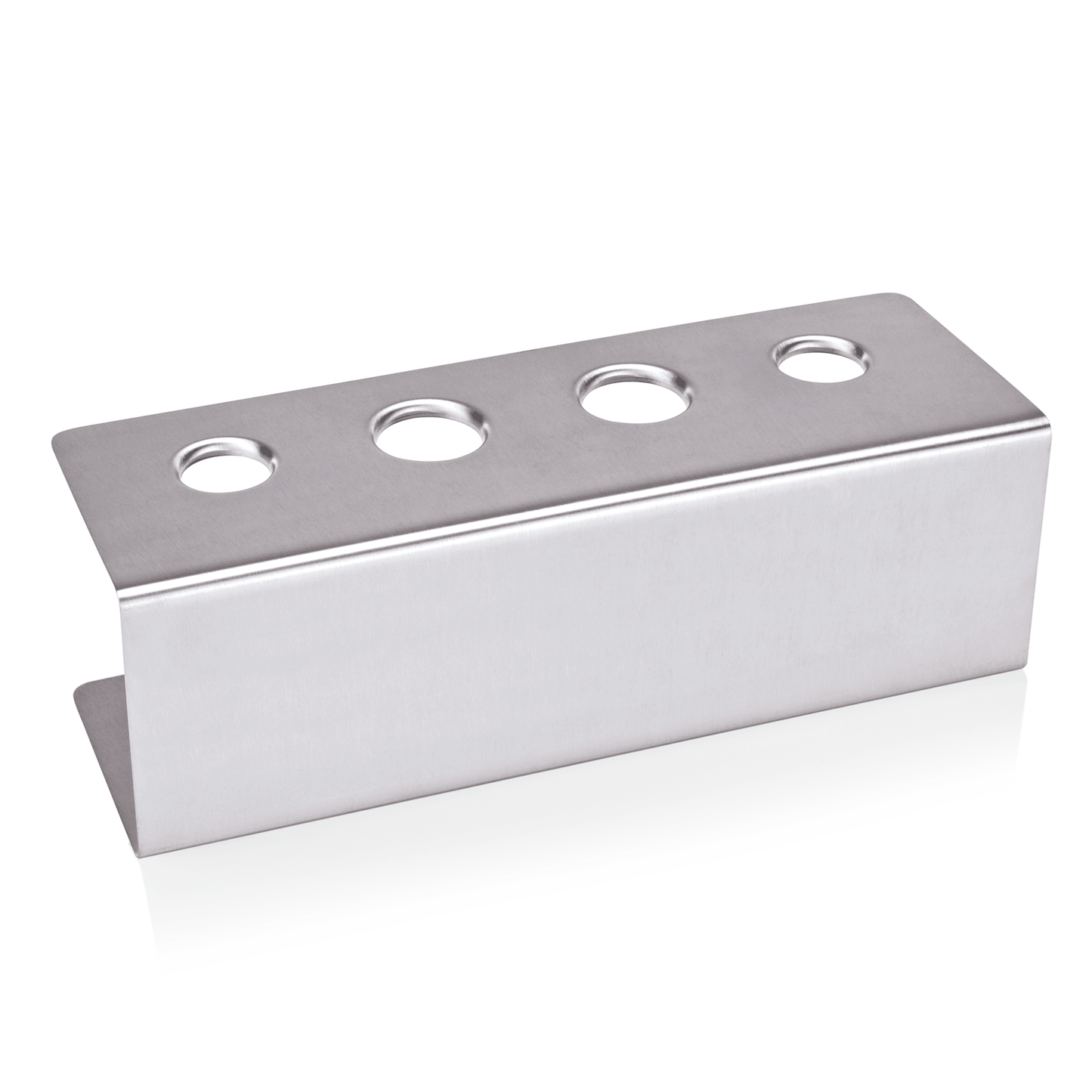 Metallhalterung mit vier Löchern.