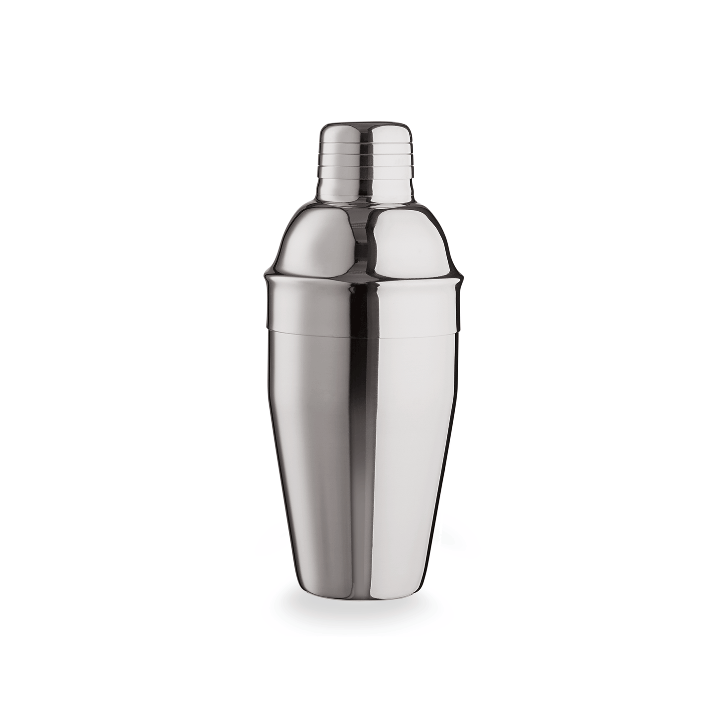 Cocktailshaker aus Edelstahl, glänzend.