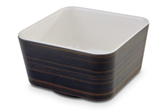 Quadratische Schale mit Holzoptik.