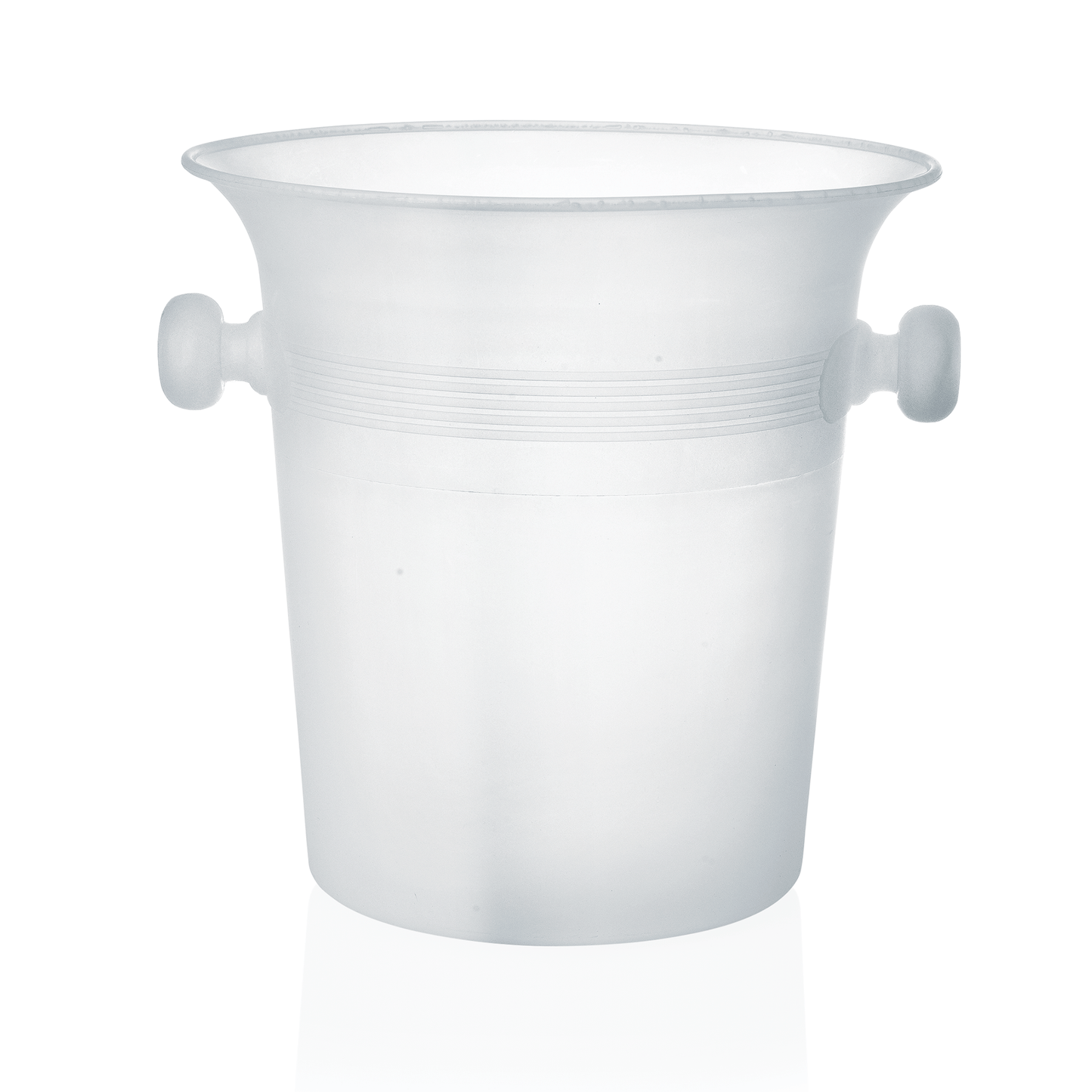 Eiskübel aus transparentem Kunststoff.