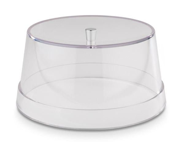 Transparente Kuchenhaube aus Kunststoff.