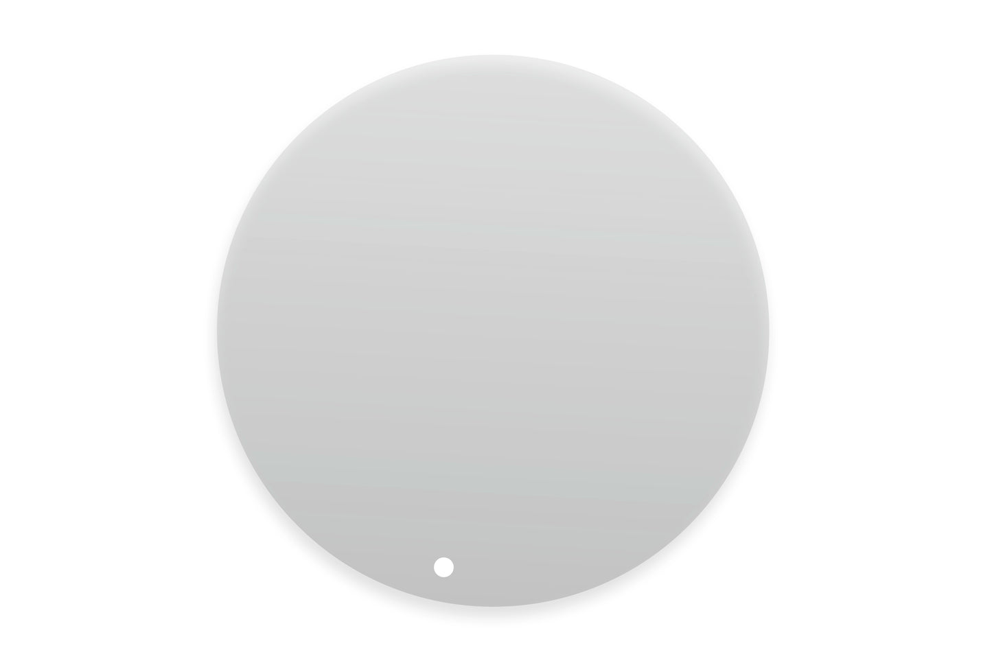 Leerer runder Teller auf weißem Hintergrund.