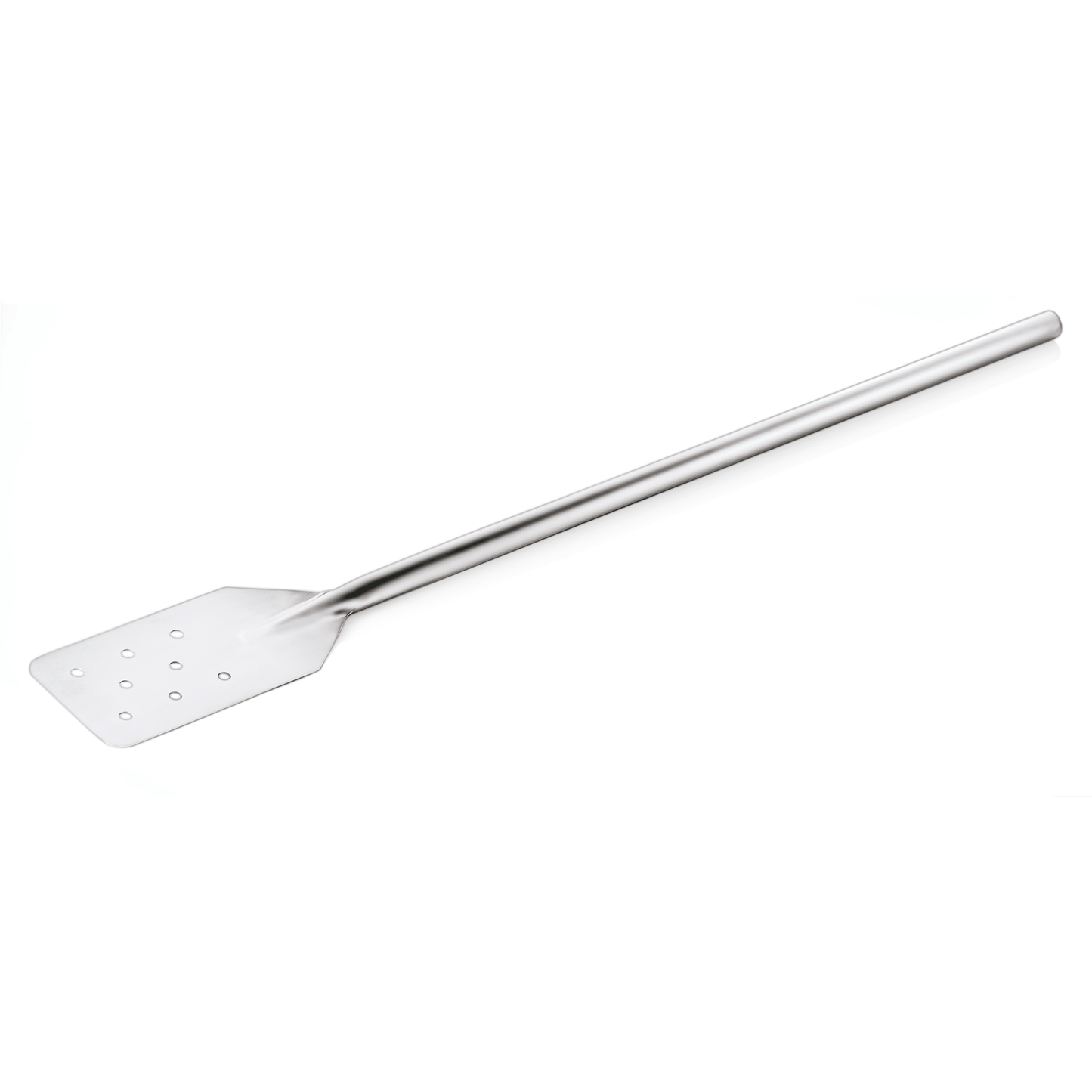 Langer Edelstahl-Rührspatel für Gastronomie.