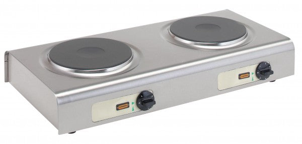 Zweiflammiger Elektroherd für Gastronomie.