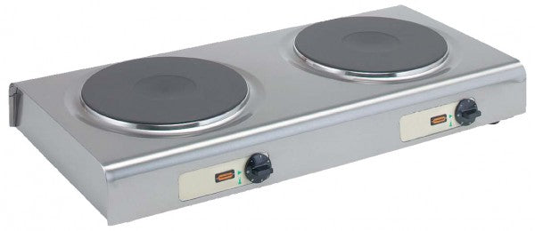 Zweiflammiger Elektroherd für Gastronomie.