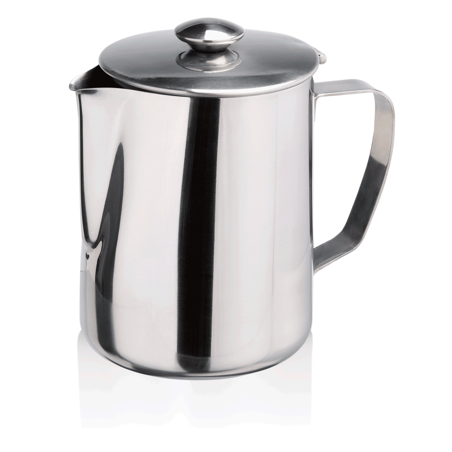 Edelstahl-Kaffeekanne mit Deckel.