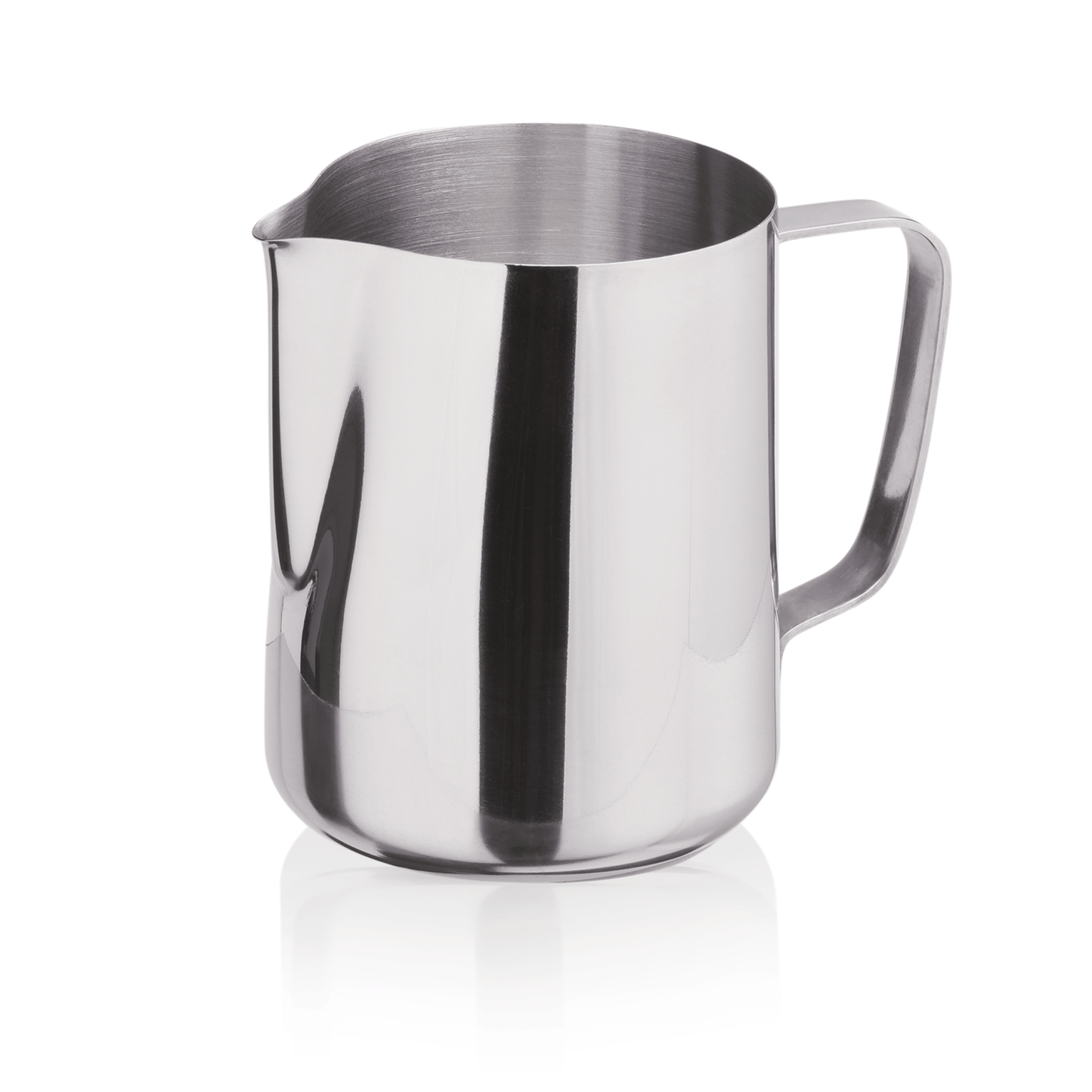 Edelstahl-Milchkännchen mit Henkel.
