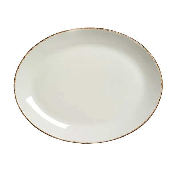 Brown Dapple Oval Coupe Plate 30.5cm (12")