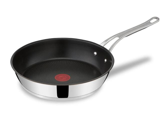 Edelstahlpfanne für Gastronomiebedarf.
