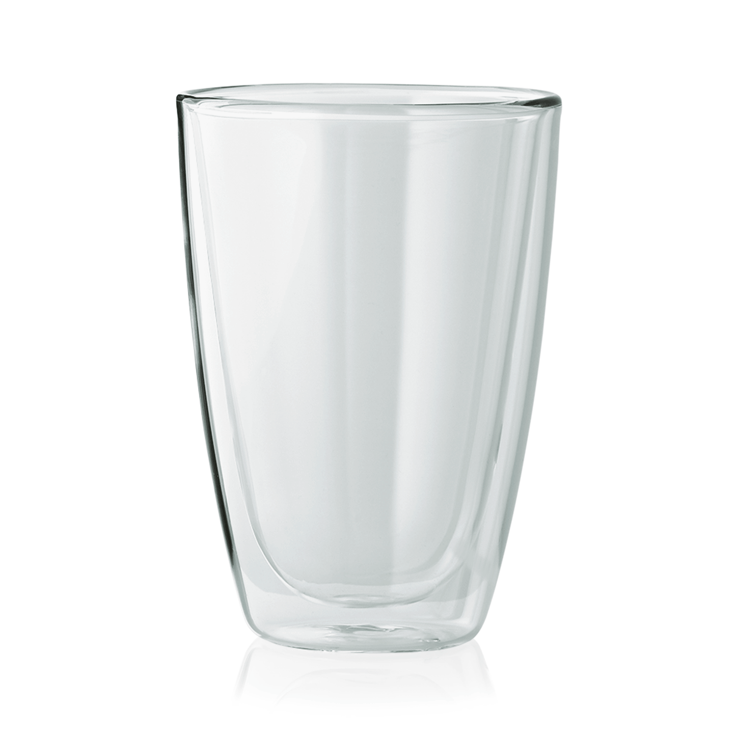 Doppelwandiges Glas ohne Inhalt.