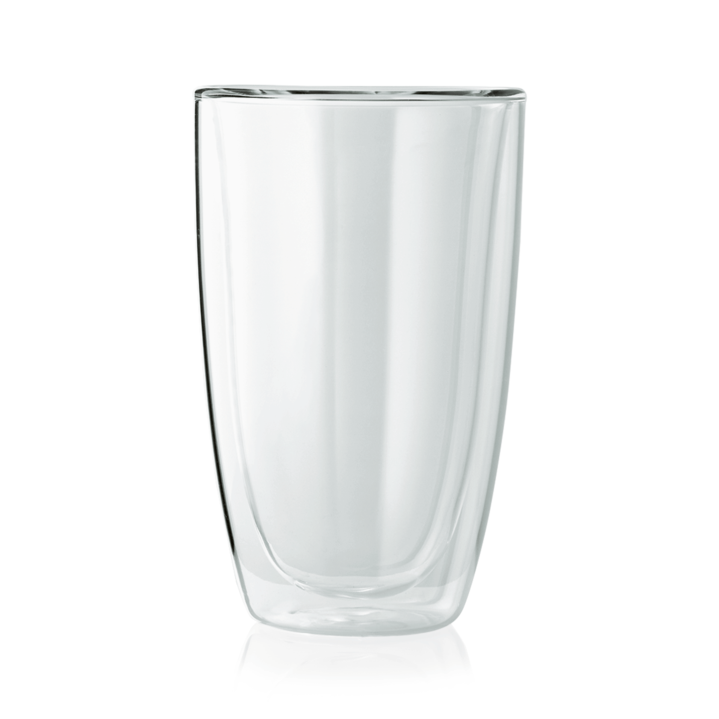 Doppelwandiges Glas ohne Inhalt.