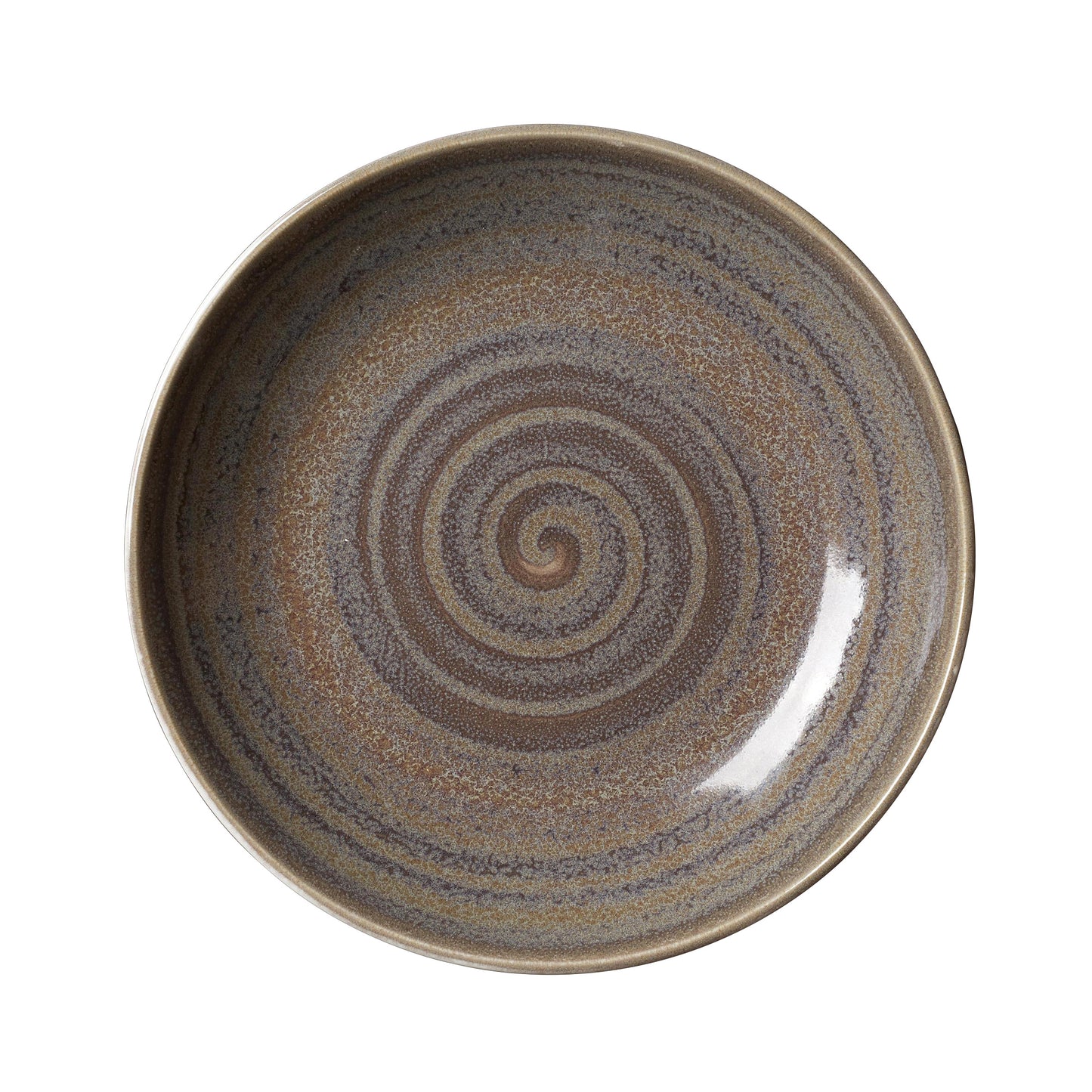 Keramikteller mit spiralförmigem Muster.