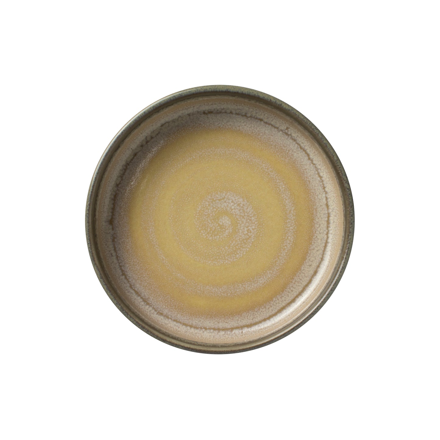 Keramikteller mit spiralförmigem Muster.