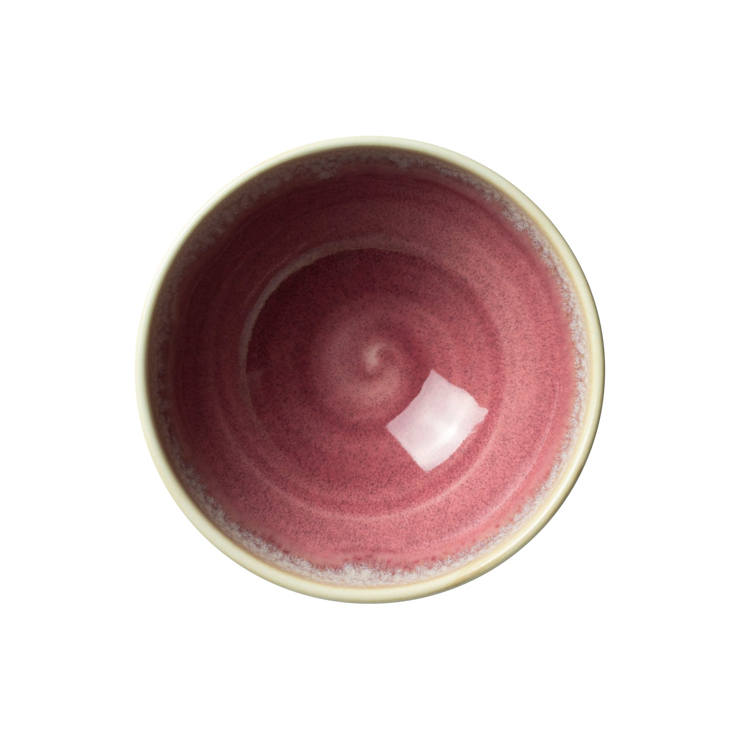 Rosa Keramikschüssel von oben.