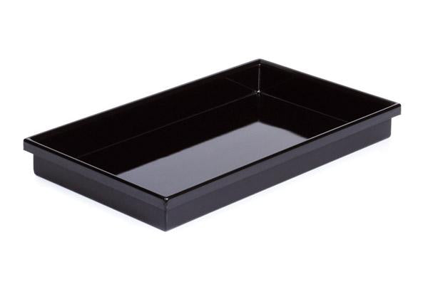 Schwarze rechteckige Gastronomie-Schale.