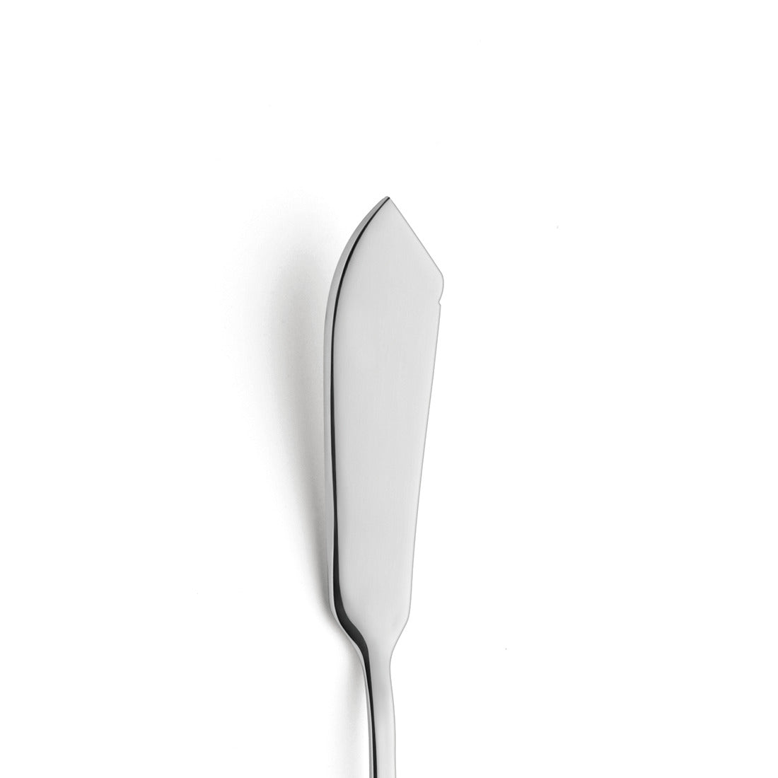 Buttermesser aus Edelstahl, schlicht.