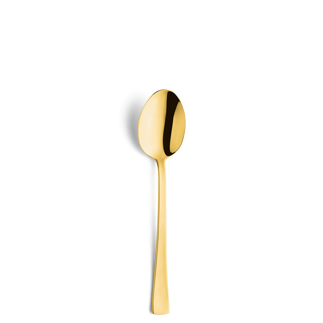 Goldener Löffel auf weißem Hintergrund.
