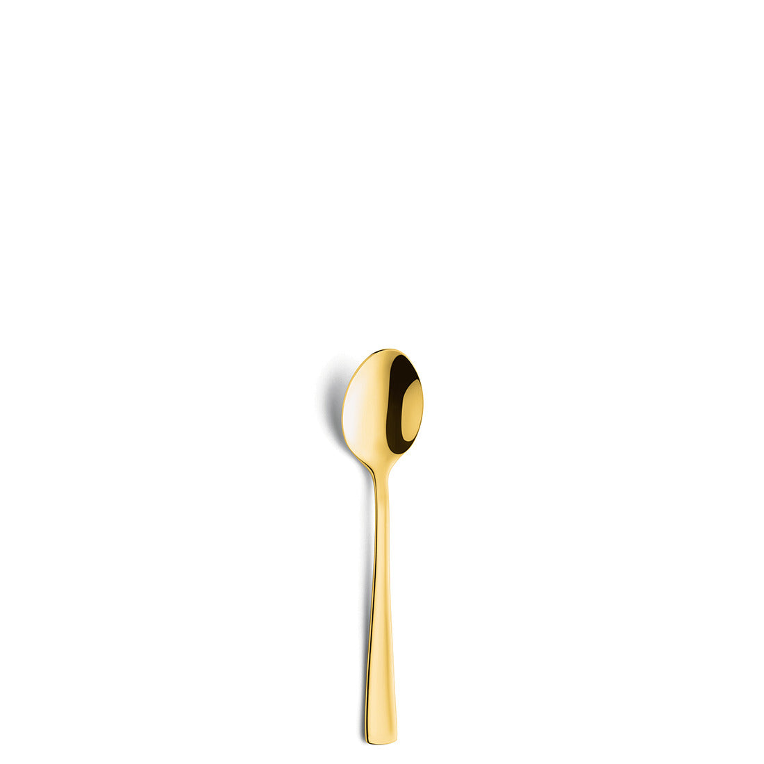 Goldener Löffel auf weißem Hintergrund.