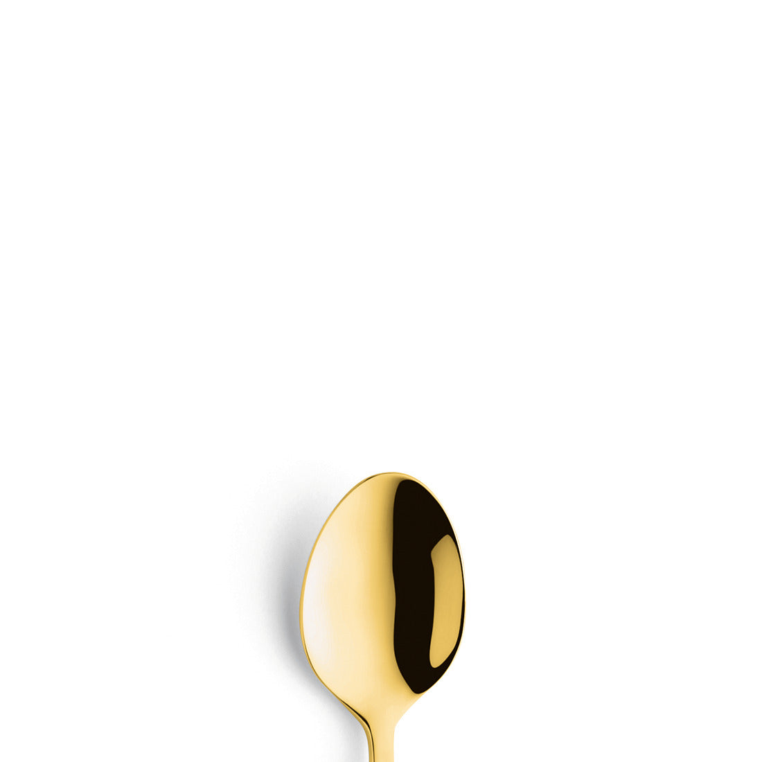 Goldener Löffel auf weißem Hintergrund.