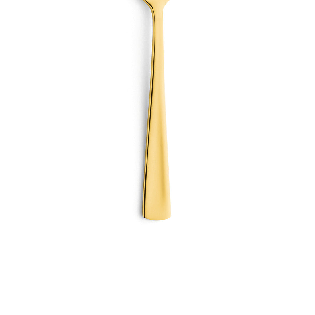 Goldener Löffel auf weißem Hintergrund.