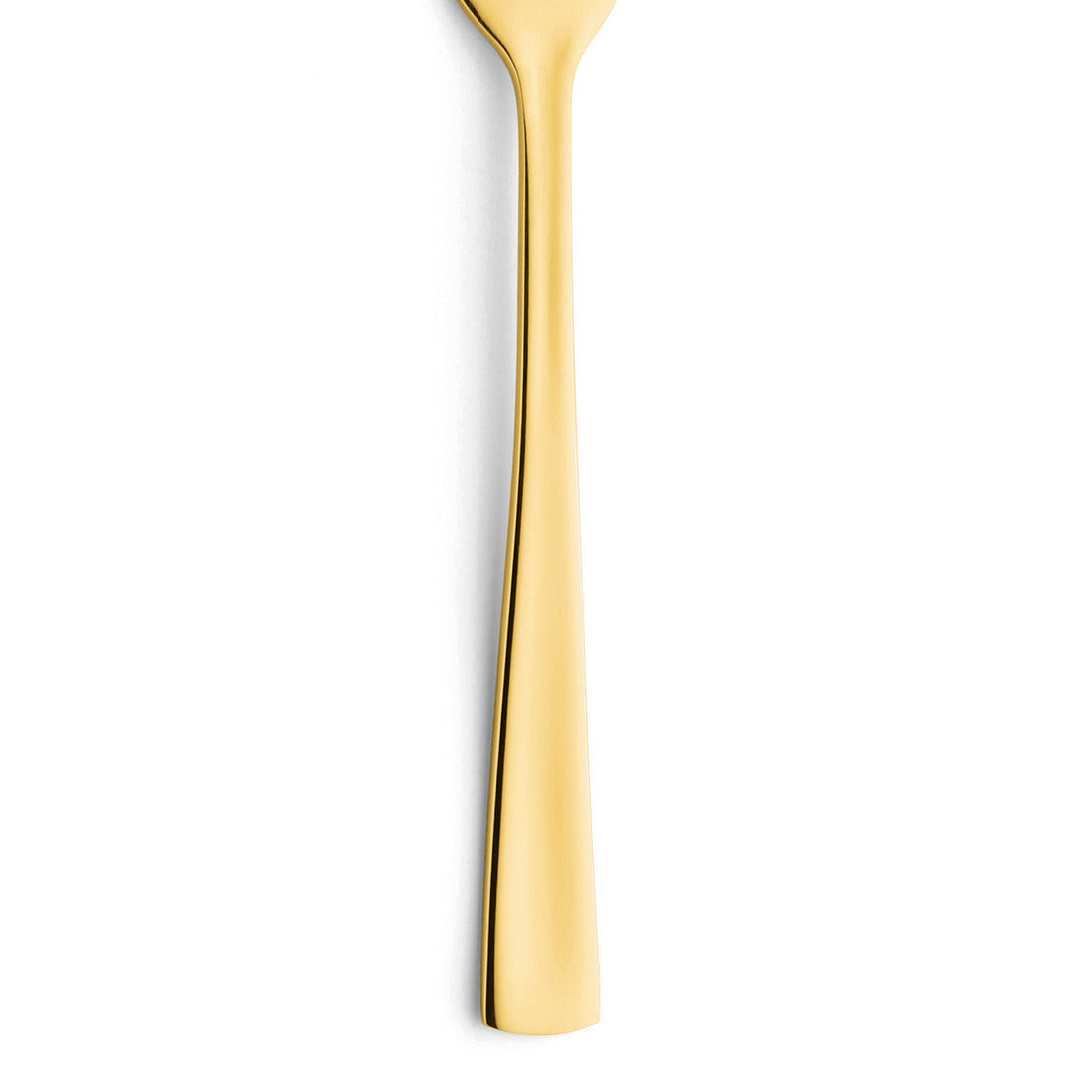 Goldene Gabel auf weißem Hintergrund.