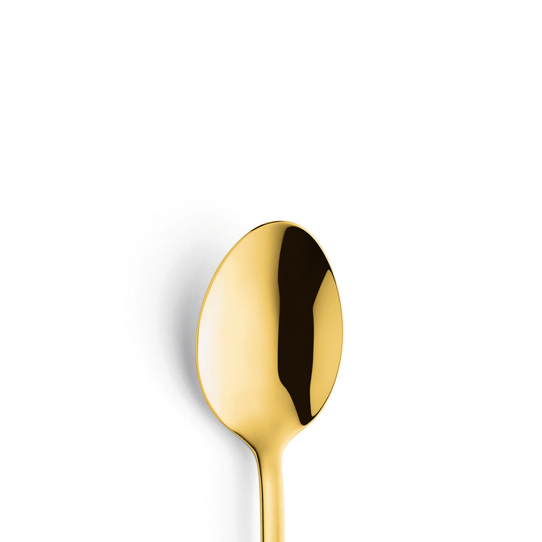 Goldener Löffel auf weißem Hintergrund.