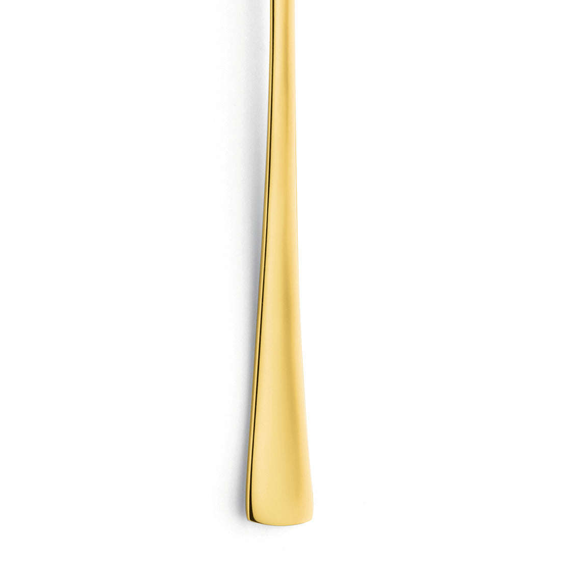 Goldener Löffel auf weißem Hintergrund.