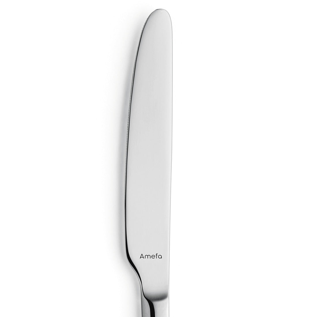 Silbernes Messer mit glattem Griff, Aufschrift.