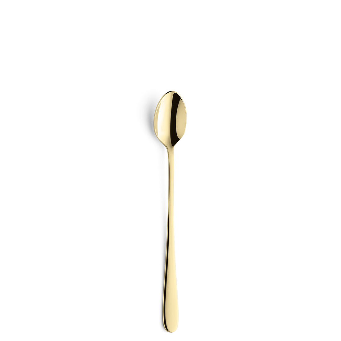 Goldene Löffel auf weißem Hintergrund