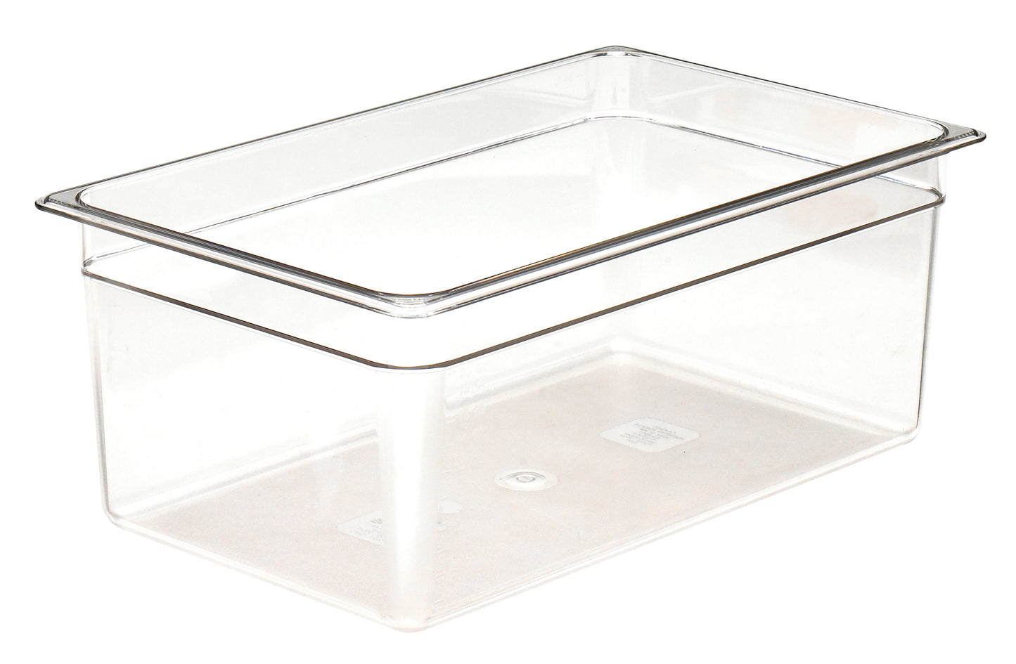 Transparente GN-Behälter aus Kunststoff.