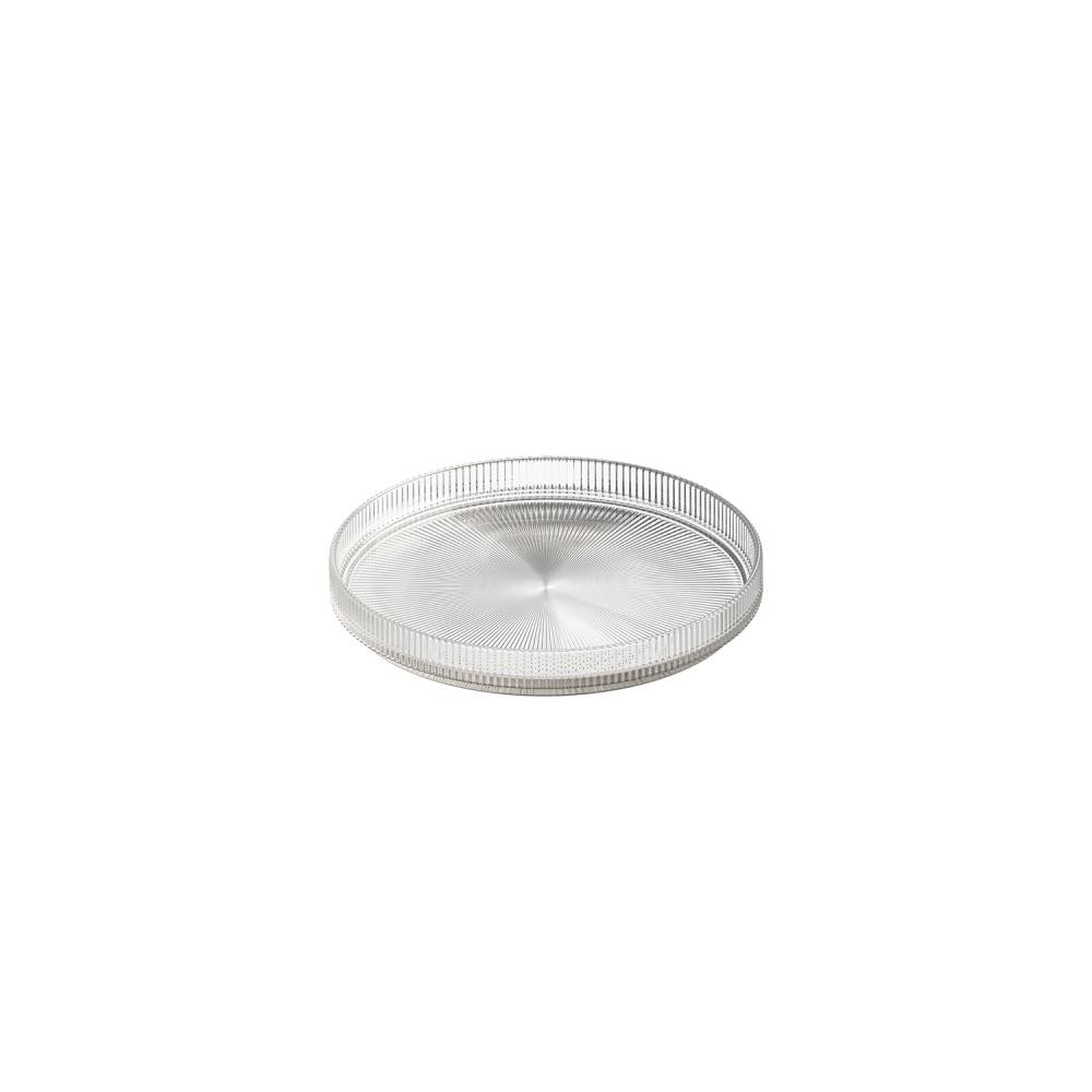 Rundes, transparentes Serviertablett