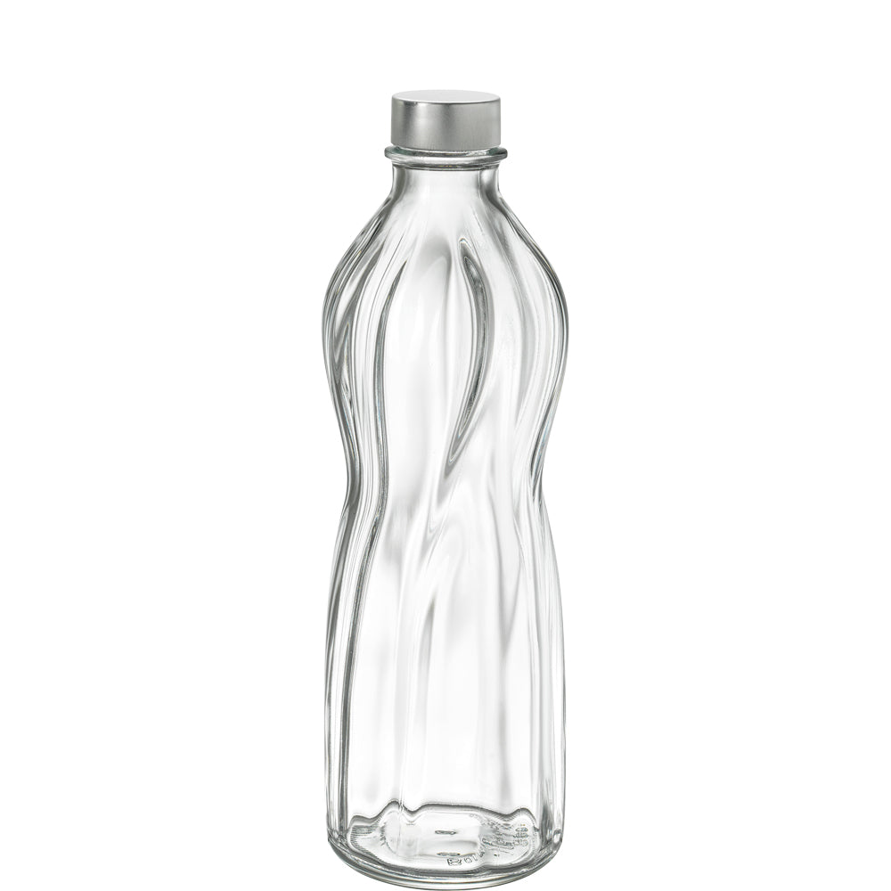 Leere Glasflasche mit Schraubverschluss.