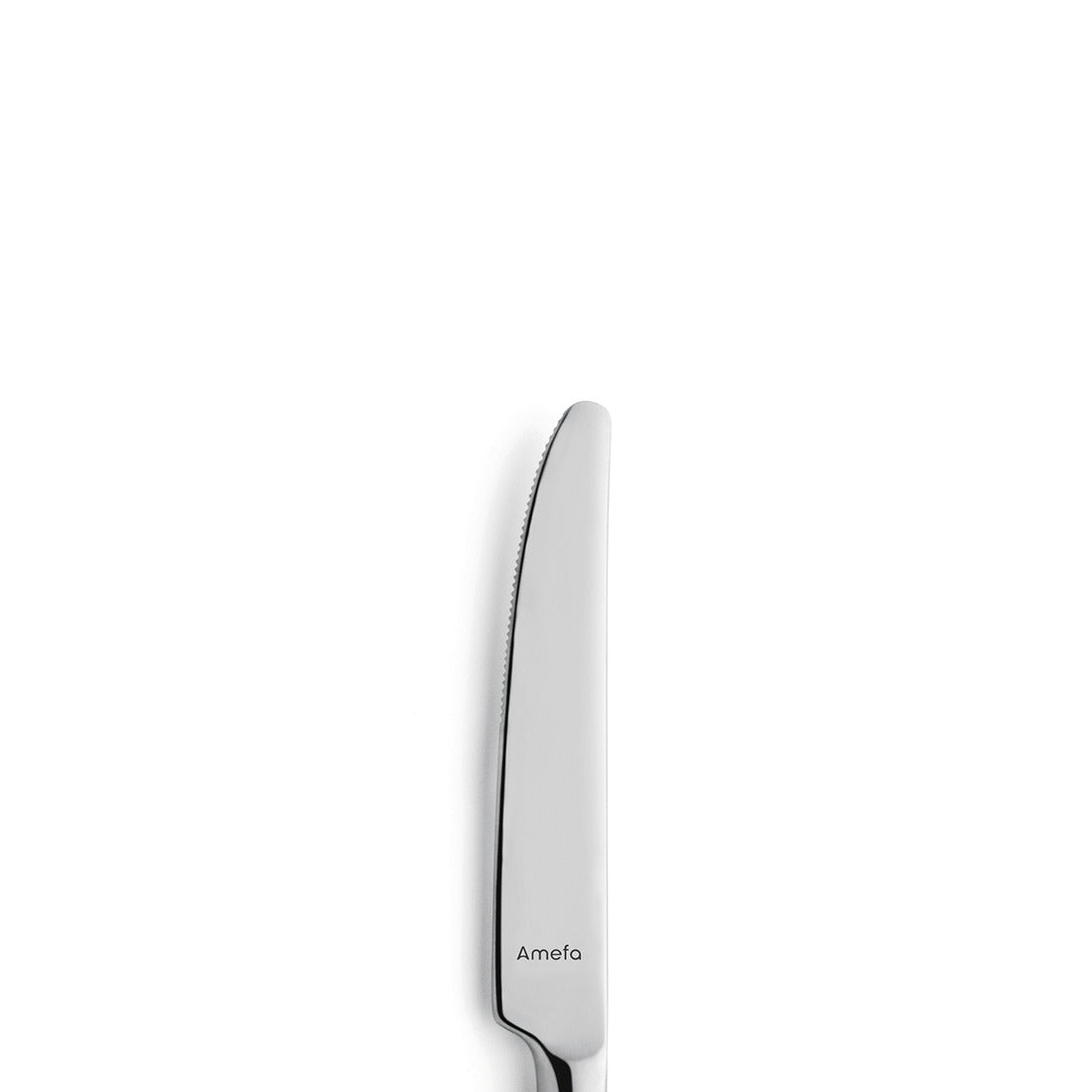 Silbernes Tafelmesser mit glattem Griff.