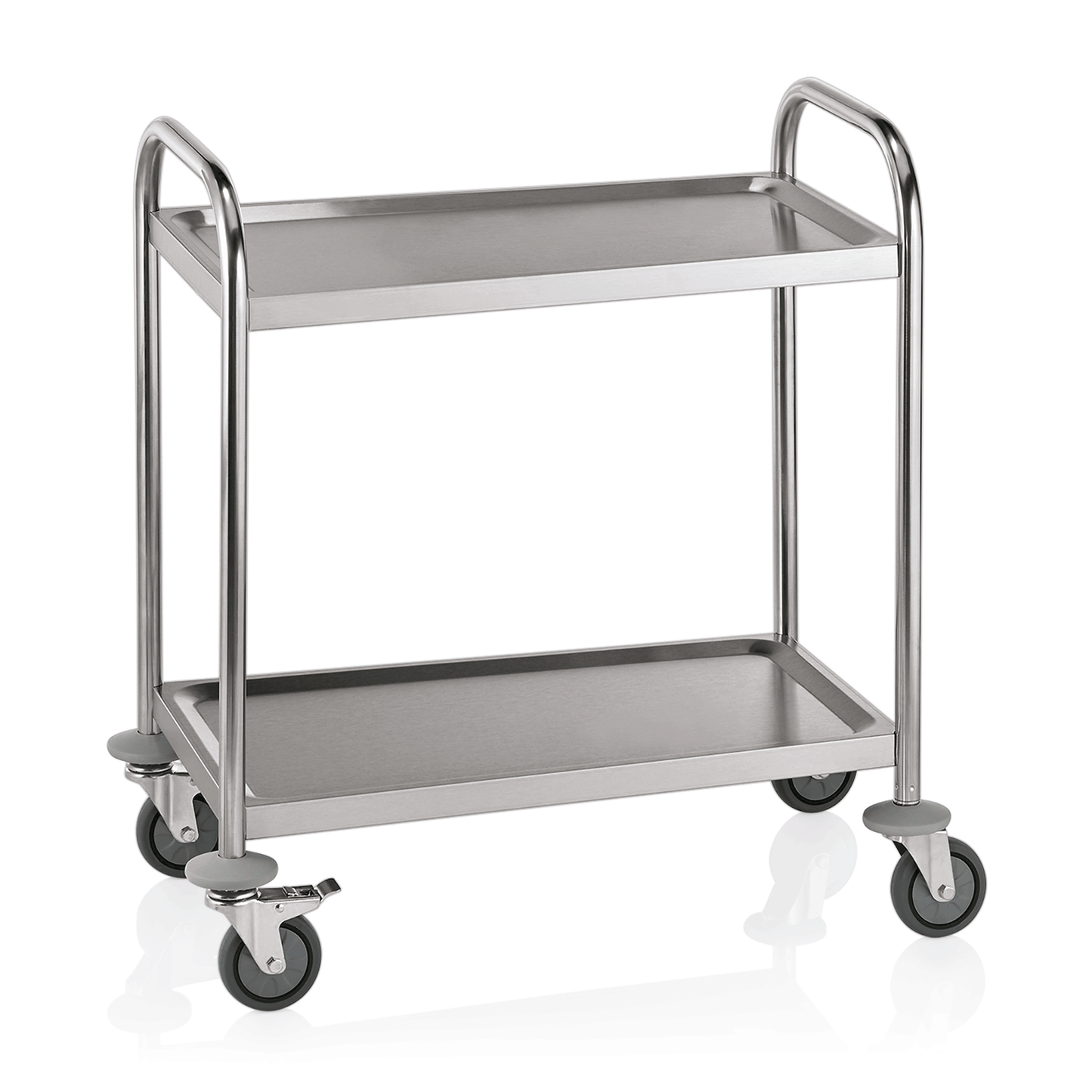 Metall-Servierwagen mit zwei Ebenen.