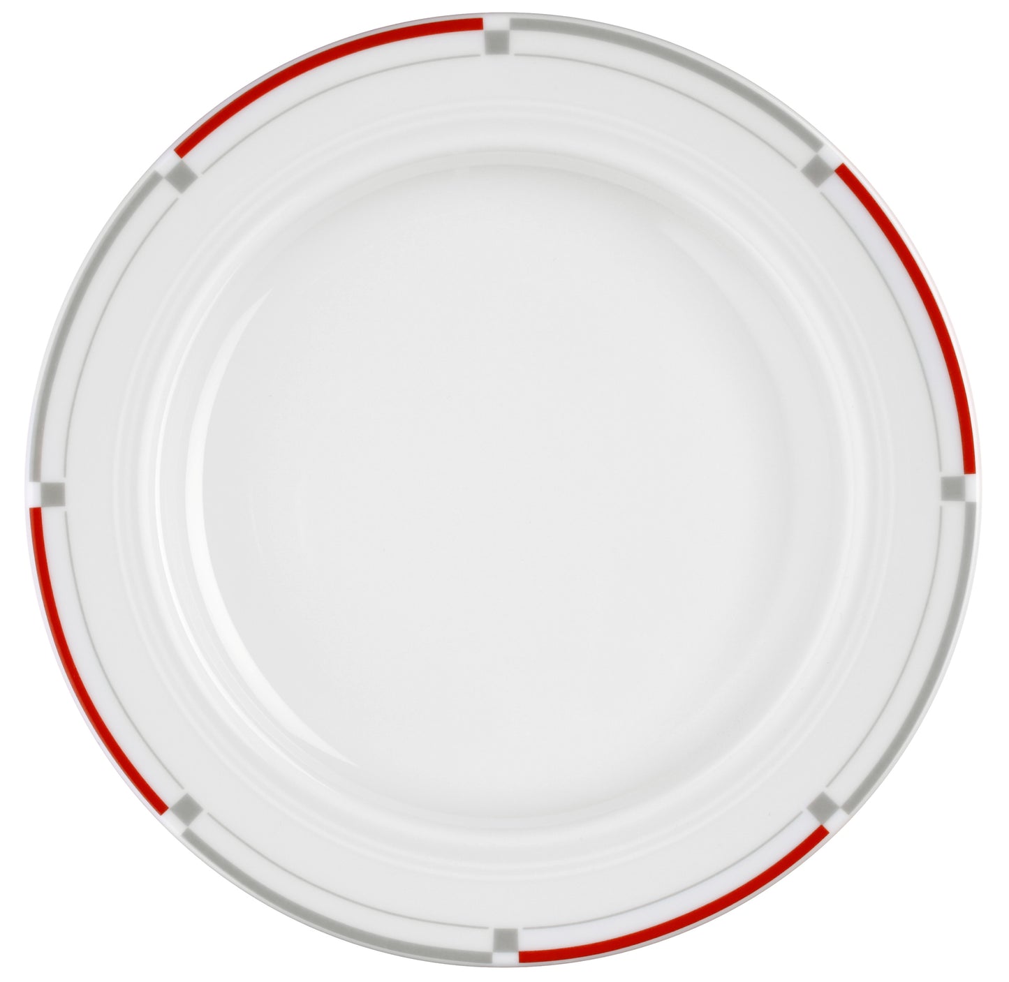Pizzateller mit rotem Rand