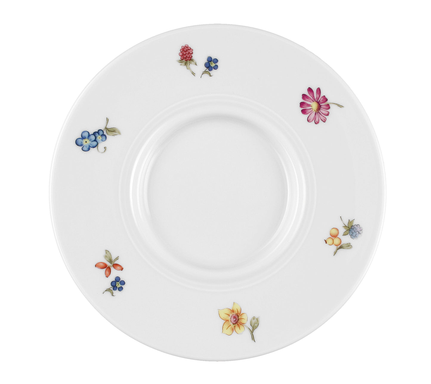 Bunter Porzellan-Teller mit Blumenmuster