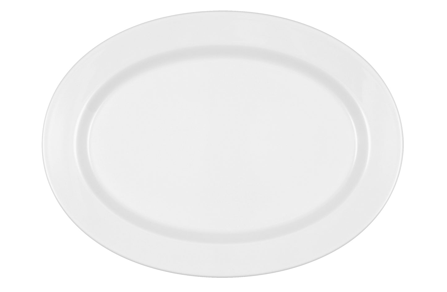 Leerer weißer Gastronomie-Teller, seitlich.