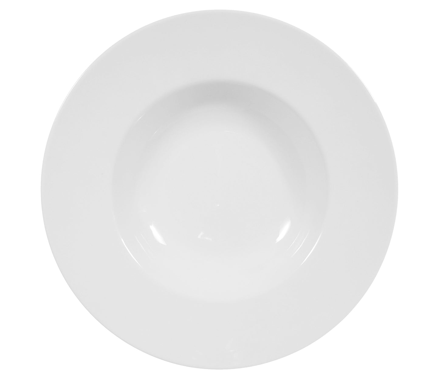 Weiße Porzellanschale, seitliche Ansicht.