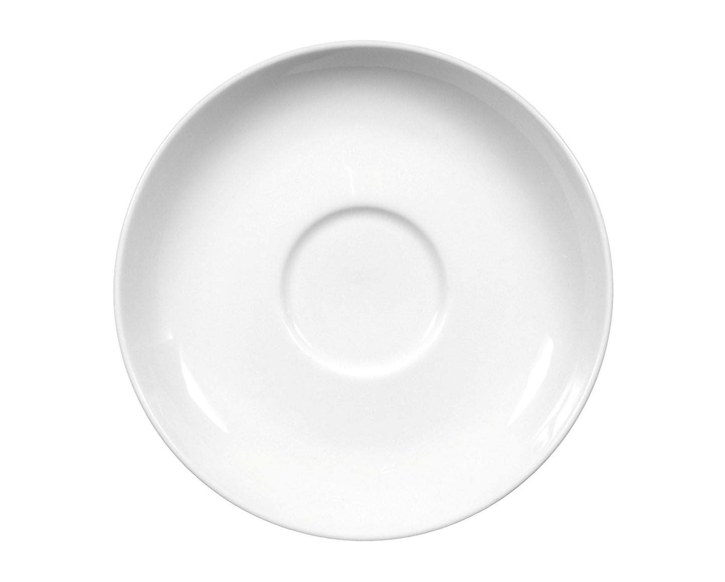 Weiße Porzellanschale, seitliche Ansicht.