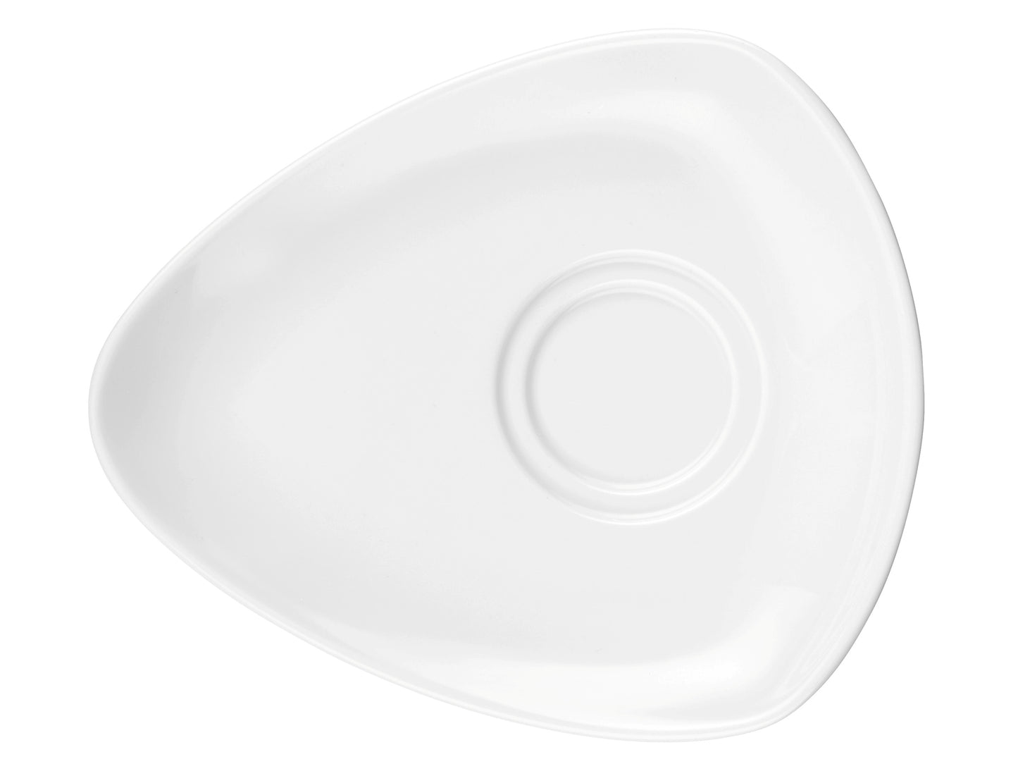 Weiße ovale Porzellanschale leer