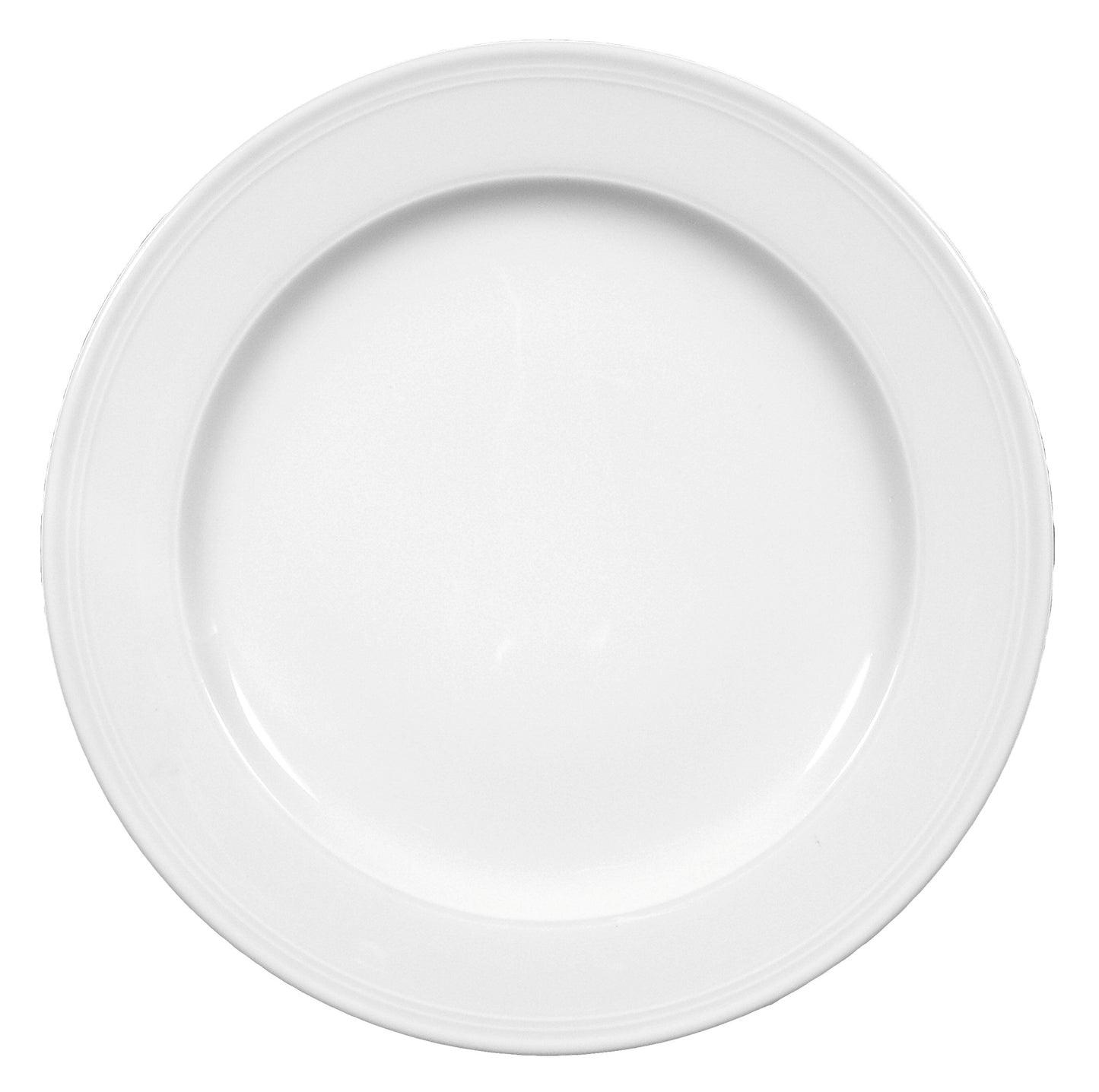 Leerer weißer Porzellanteller, Gastronomie.