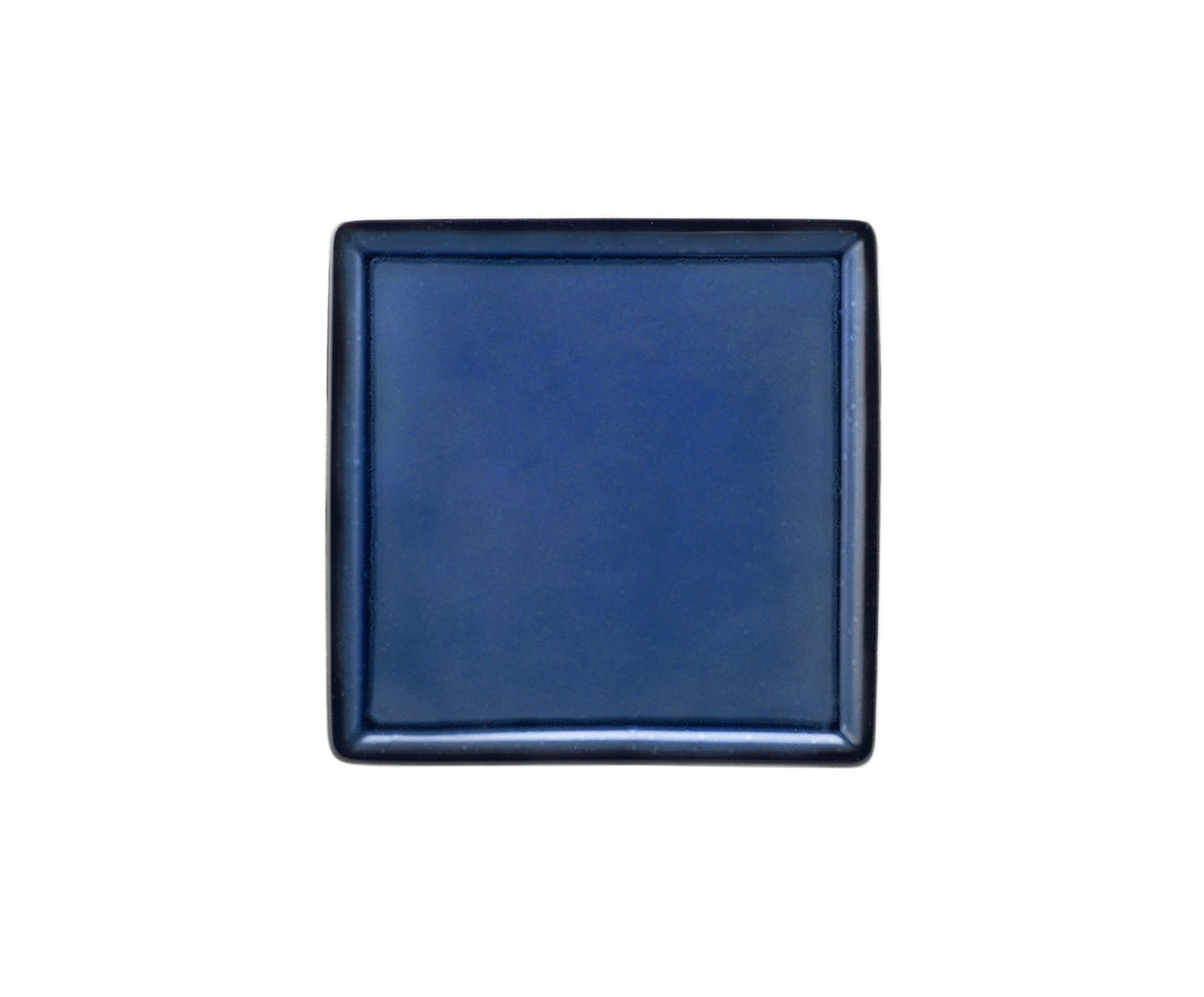 Blauer Servierteller, quadratisch, elegant
