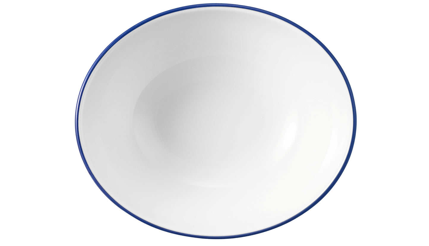 Weiße Schüssel mit blauer Linie